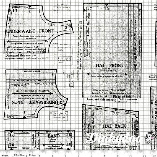 Sew Journal 108" Wideback NOT A PANEL - 18-Inch Doll Pattern in White - J. Wecker Frisch - Riley Blake