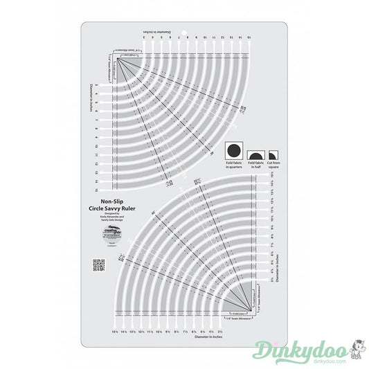 Creative Grids - Circle Savvy 11.75" x 18.5" Quilt Ruler (Pre-order: Oct 2024)