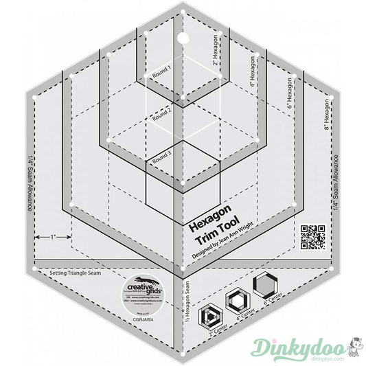 Creative Grids - Hexagon Trim Tool Quilt Ruler (Pre-order: Oct 2024)