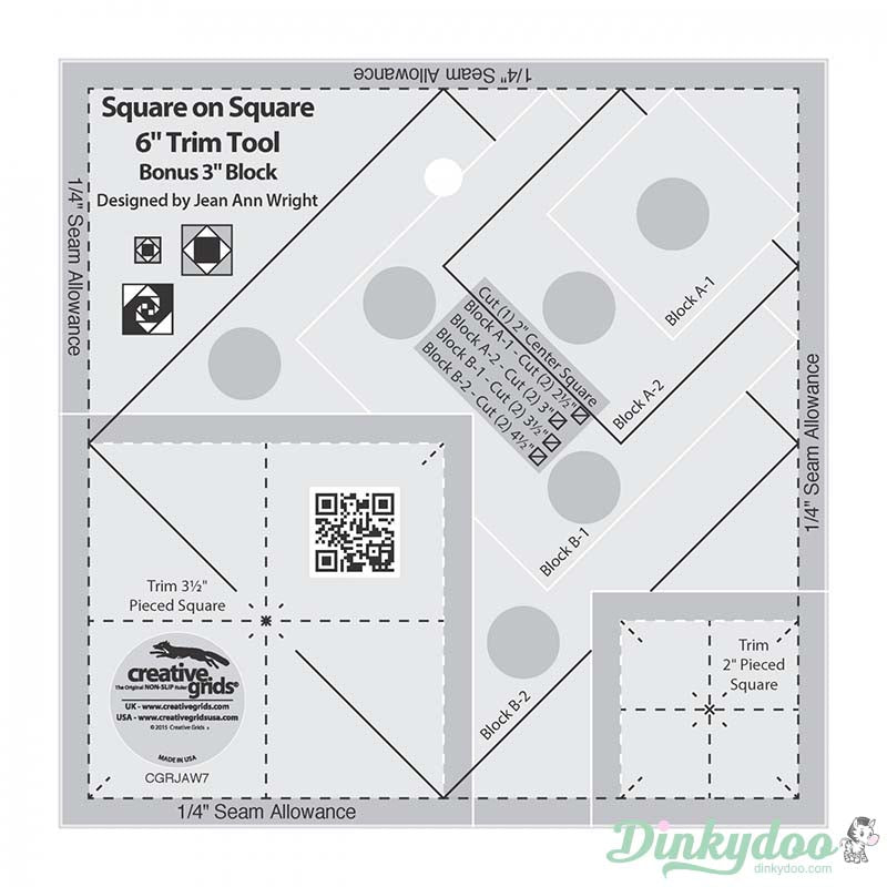 Creative Grids - Square on Square Trim Tool 3" or 6" Finished (Pre-order: Oct 2024)