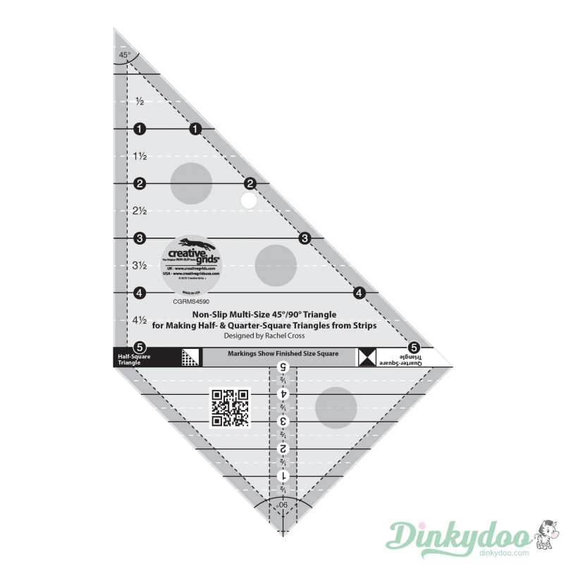 Creative Grids - Multi Size Triangle 45 and 90 Degree Quilt Ruler (Pre-order: May 2025)