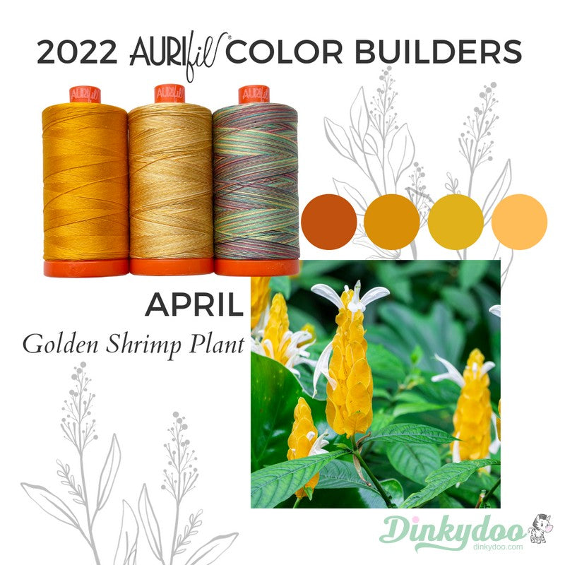 Color Builders 50wt 2022 - Golden Shrimp Plant - Aurifil (Pre-order: Feb 2025)