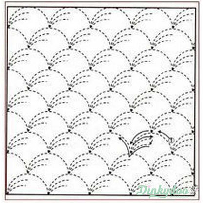 Sashiko Sampler - Traditional Design #1 - Nowaki in White (Pre-order: May 2025)