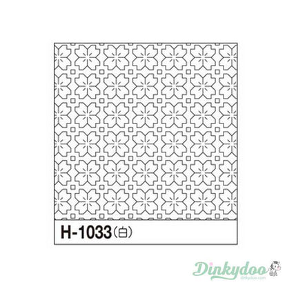 Sashiko Sampler - Traditional Design #1033 - Sakura-no-hana in White (Pre-order: May 2025)