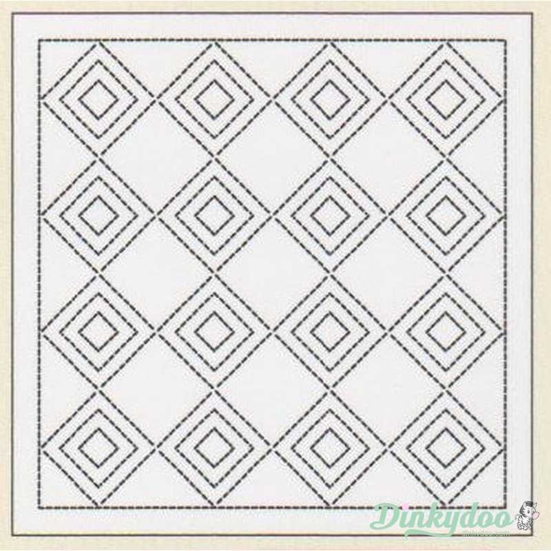 Sashiko Sampler - Traditional Design #1036 - Tate-mimasu in White (Pre-order: May 2025)