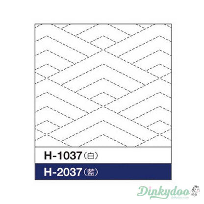 Sashiko Sampler - Traditional Design #1037 - Hishi-seigaiha in White (Pre-order: May 2025)